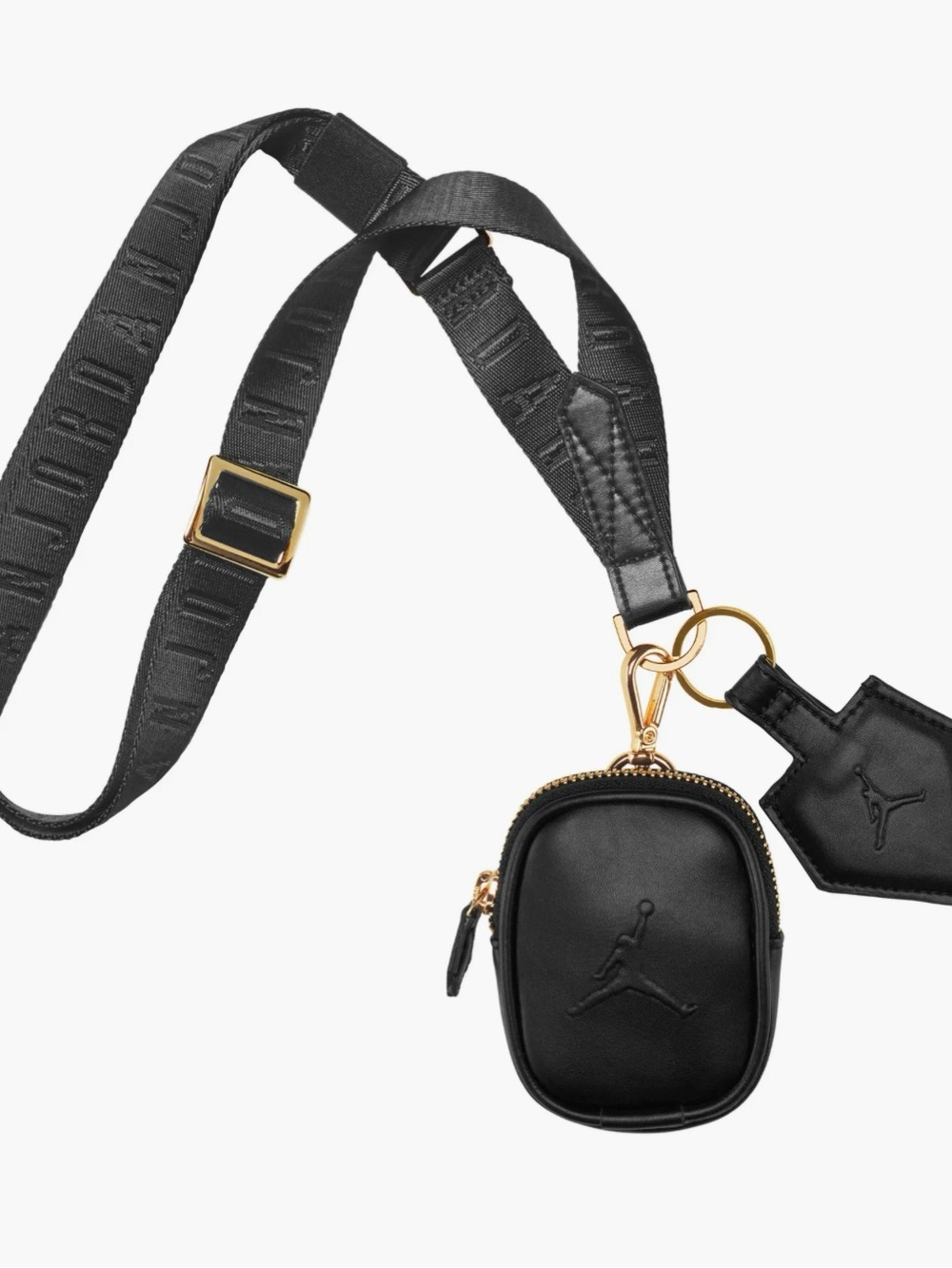 Jordan Black and Gold Crossbody Key & Card Holder